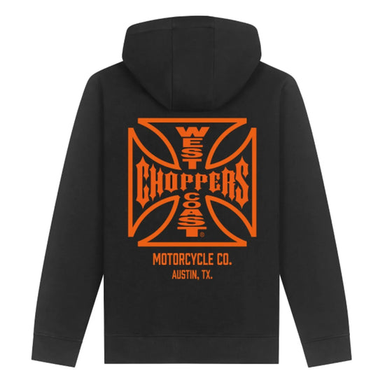 West Coast Choppers ATX Cross Zip Hoodie Black/Orange