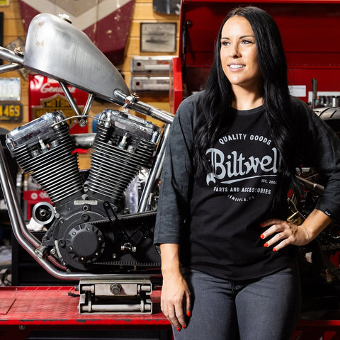 Biltwell Script Baseball Female Shirt