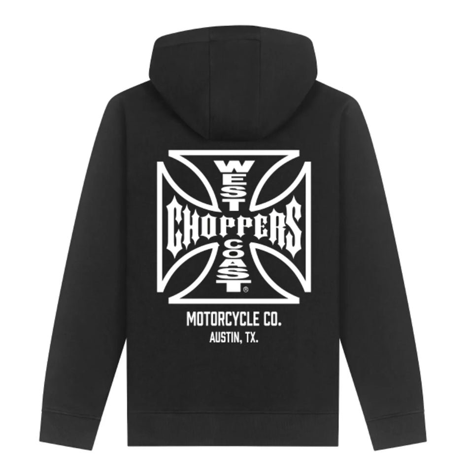 West Coast Choppers ATX Cross Zip Hoodie Black/White