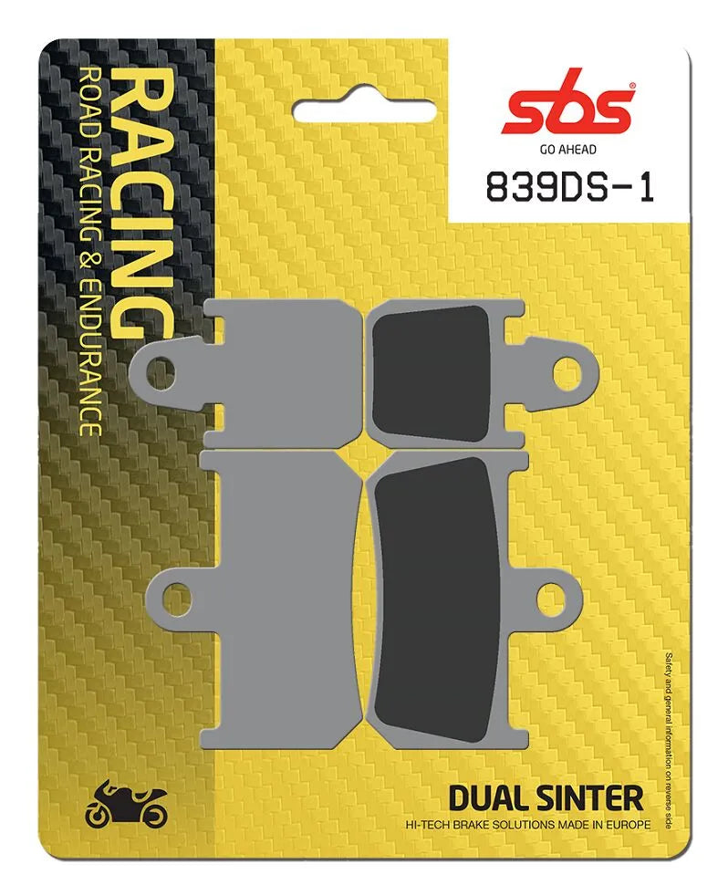 SBS Sintered Metal Front Brake Pads Yamaha YZF-R1 1000 839DS-1
