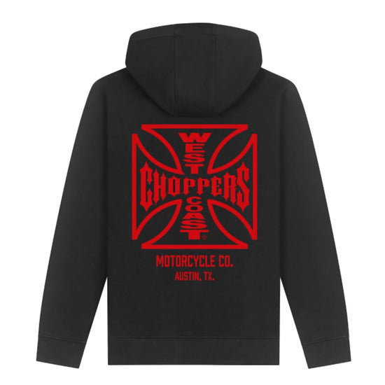 West Coast Choppers ATX Cross Hoodie Black/Red