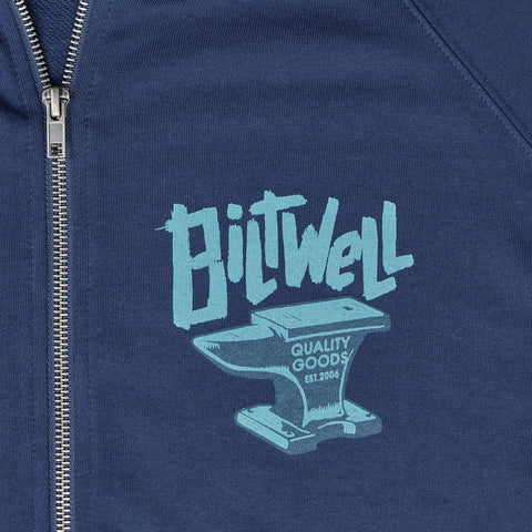 Biltwell Anvil Zip Hoodie Blue