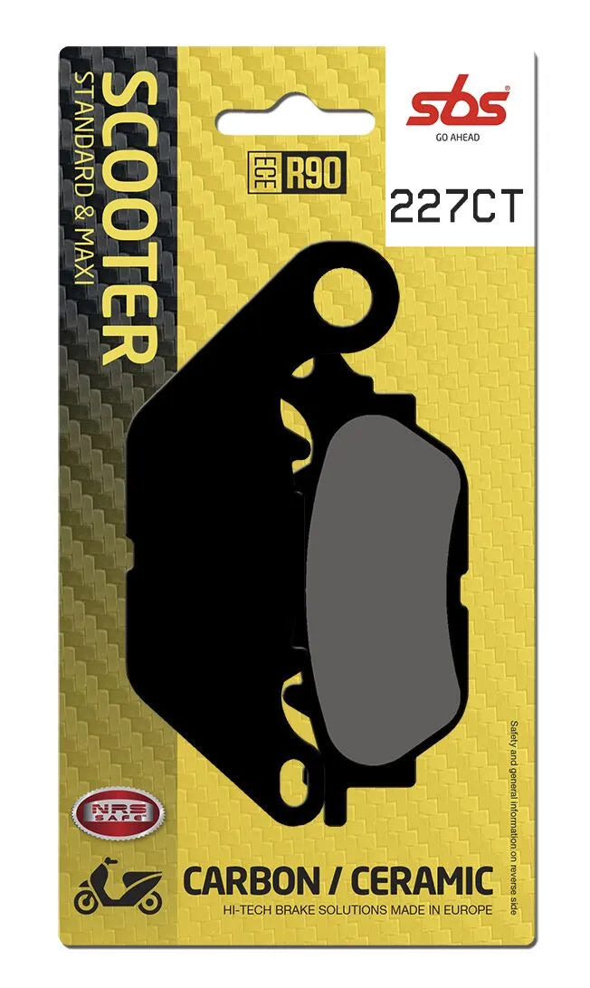 SBS Organic Rear Brake Pads Yamaha GPD 125 ABS / GPD 155 ABS / MW 300 ABS 227CT