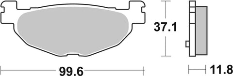SBS Organic Rear Brake Pads 185CT