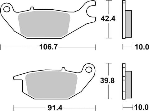 SBS Organic Rear Brake Pads 784HF