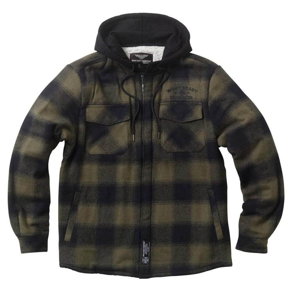 West Coast Choppers Hell Bent Flannel Jacket Olive/Black
