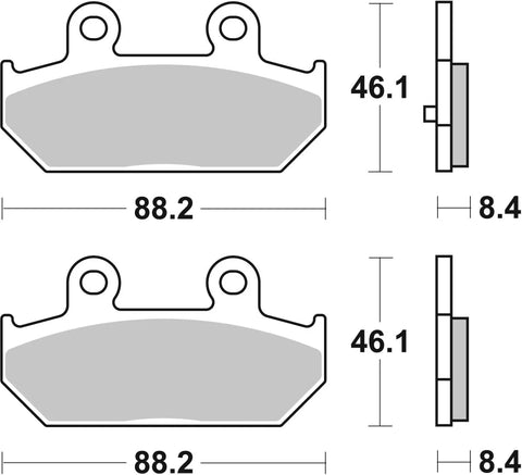 SBS Organic Rear Brake Pads 182HF