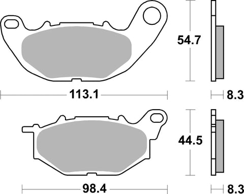SBS Organic Front Brake Pads Yamaha YP 125 R ABS 229HF