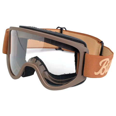 Biltwell Moto 2.0 Script Goggles Chocolate