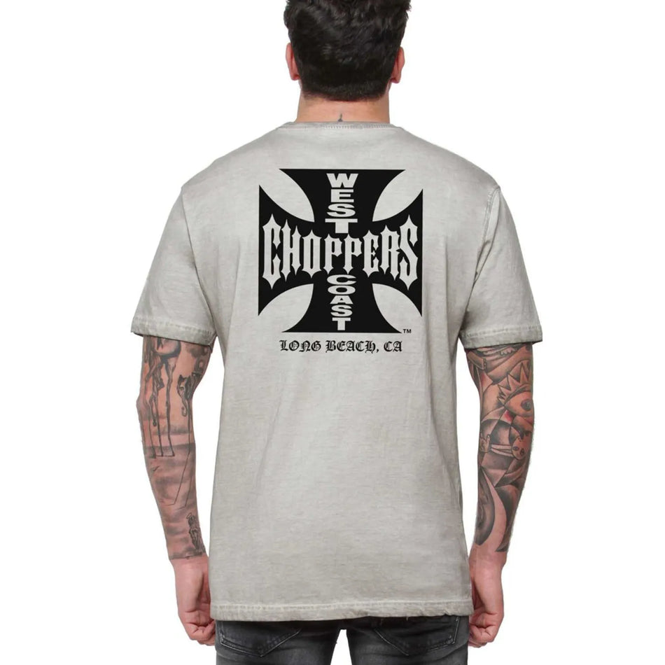West Coast Choppers OG LBC Cross T-Shirt Vintage Grey Wash