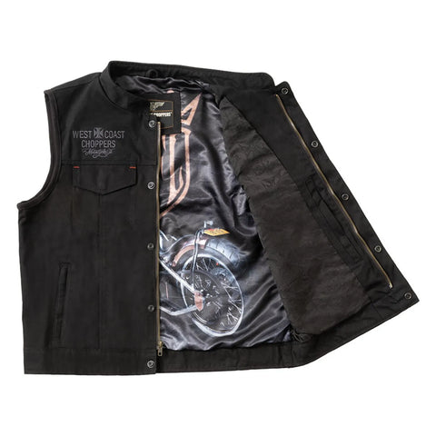 West Coast Choppers x 13 1/2 Dominator Black Canvas Riding Vest