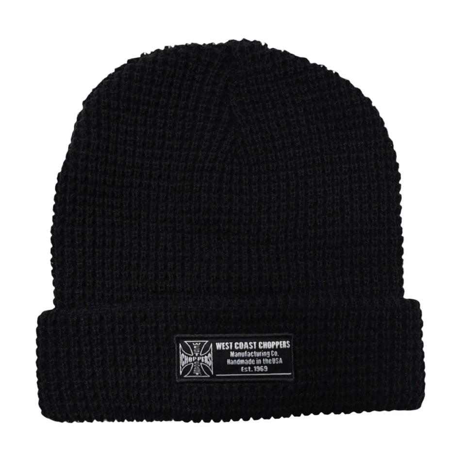 West Coast Choppers Waffle Cuff Beanie Black