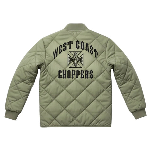 West Coast Choppers Iron Quilted Jacket Olive Green