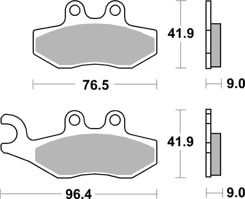 SBS Organic Front & Rear Brake Pads 177CT