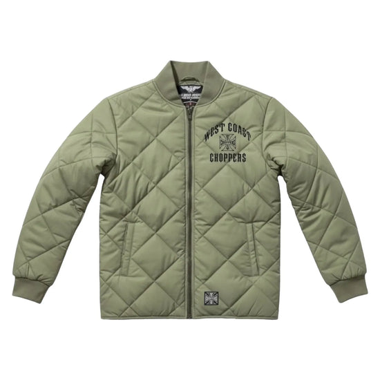 West Coast Choppers Iron Quilted Jacket Olive Green