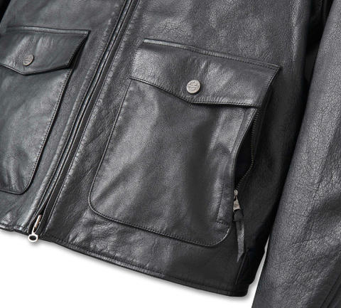 Genuine Harley-Davidson® Men's H-D Flex Layering System Captains Leather Jacket Outer Layer 98022-23VM