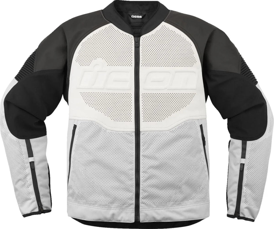 ICON Overlord 3 Leather Jacket Black/White