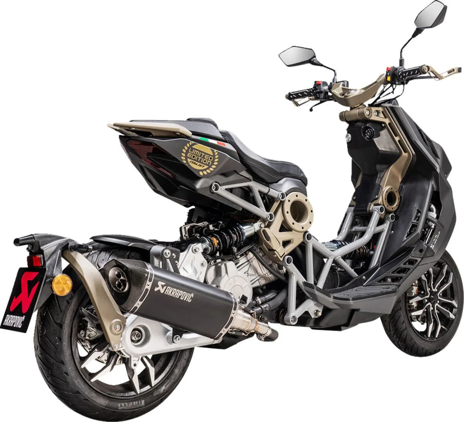 Akrapovic Slip-on Line Muffler Black Stainless Steel Carbon End Cap Italjet Dragster