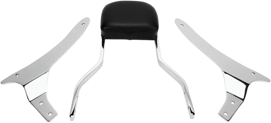 Cobra Short Square Sissy Bar Chrome with Pad (02-5968)