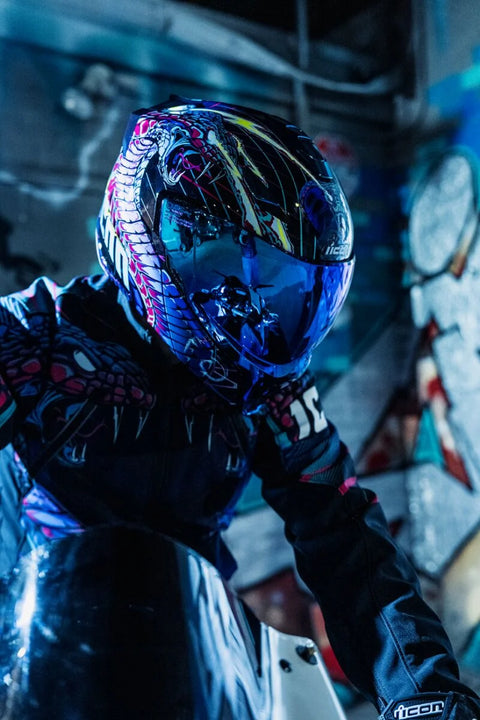 ICON Threshold Lazer Cobra Modular Helmet Blue