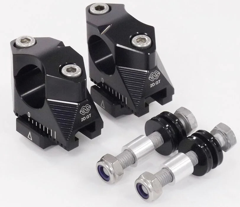 Gilles Tooling 2DGT Adjustable Handlebar Risers Black (2DGT-02-16)