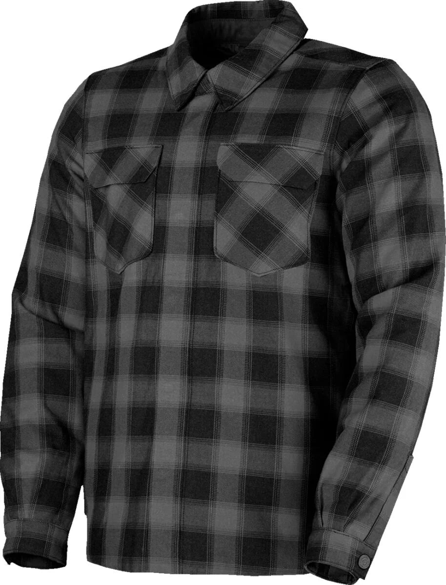 ICON Fallblock Men's Flannel Motorcycle Jacket Black
