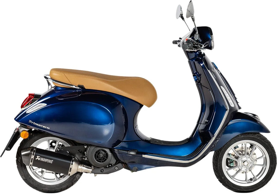 Akrapovic Slip-on Line Muffler Black Stainless Steel Carbon End Cap Vespa (S-VE125SO3-HZBL)