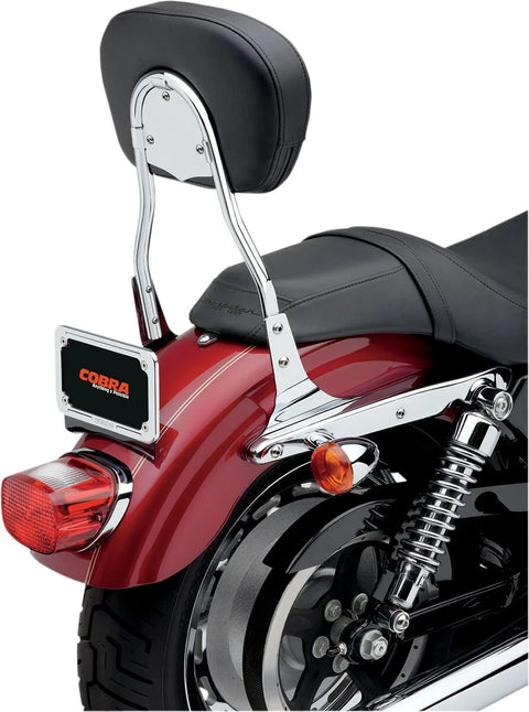 Cobra Short Round Sissy Bar Chrome with Pad (602-1301)