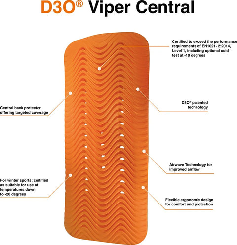 ICON D3O Central Back Guard Orange