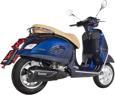 Akrapovic Slip-on Line Muffler Black Stainless Steel Carbon End Cap Vespa (S-VE3SO10-HZDFBL)
