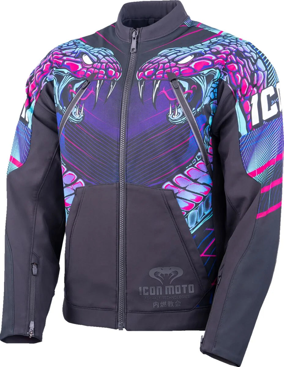 ICON Merc3 Lazer Cobra Men's Motorcycle Jacket Black