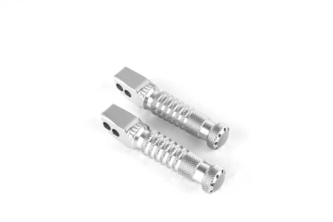 Gilles Tooling Sport Motorcycle Pillion Footpegs Silver