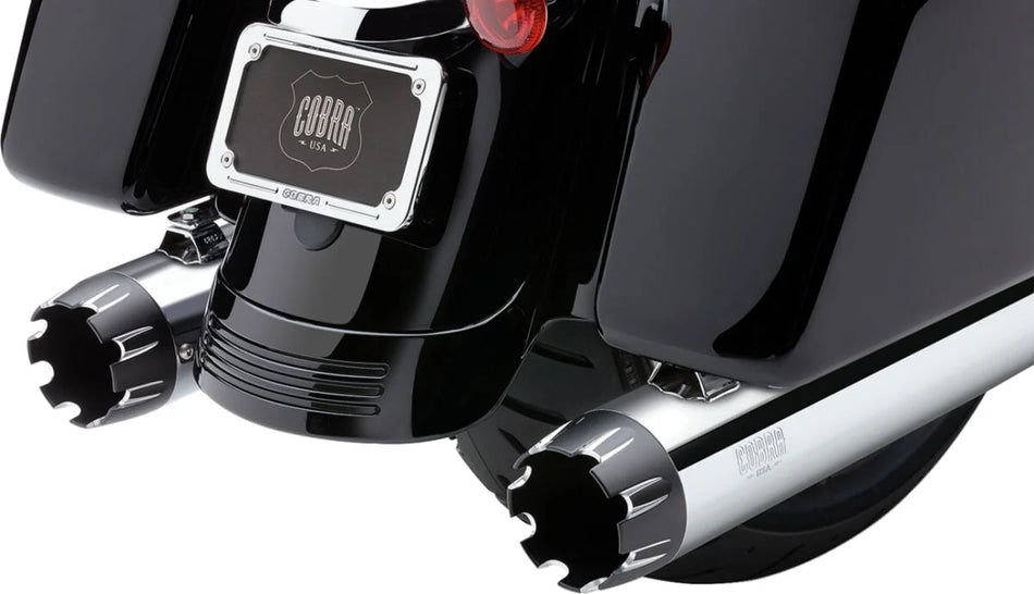 Cobra 4" Round Slip-on Contrast Cut Mufflers Chrome (6267)