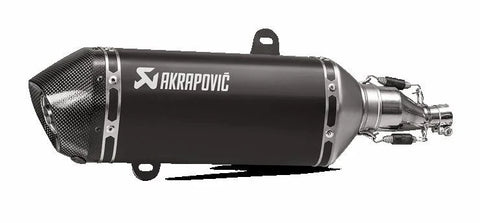 Akrapovic Slip-on Line Muffler Black Stainless Steel Carbon End Cap Vespa (S-VE125SO1-HZBL)