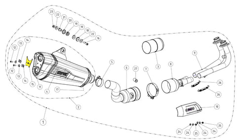 Akrapovic Muffler Bracket Stainless Steel Yamaha T-Max (P-X189)