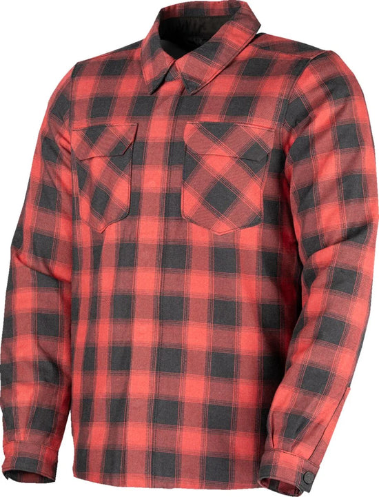 ICON Fallblock Men's Flannel Motorcycle Jacket Red