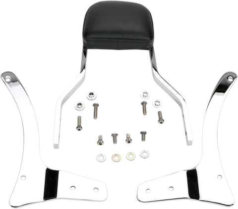 Cobra Short Square Sissy Bar Chrome with Pad (02-5740)