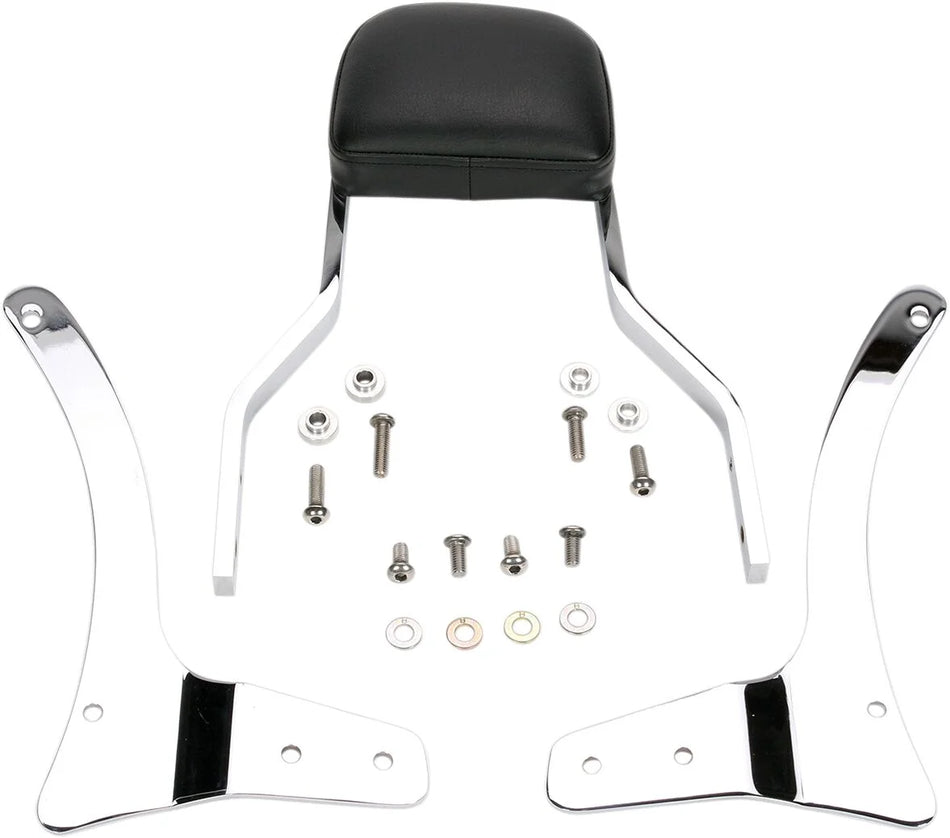 Cobra Short Square Sissy Bar Chrome with Pad (02-5740)