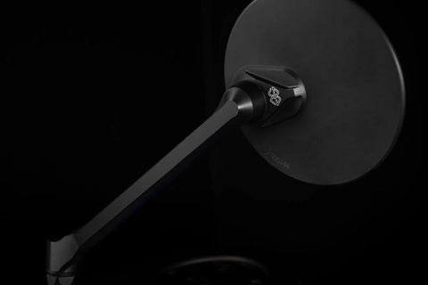 Gilles Tooling MOON Round Motorcycle Mirror Right Matt Black (M04-04-R-BD)