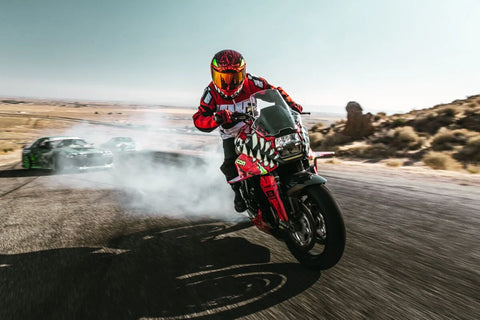 ICON Airform Retro Textile Jacket Red/White