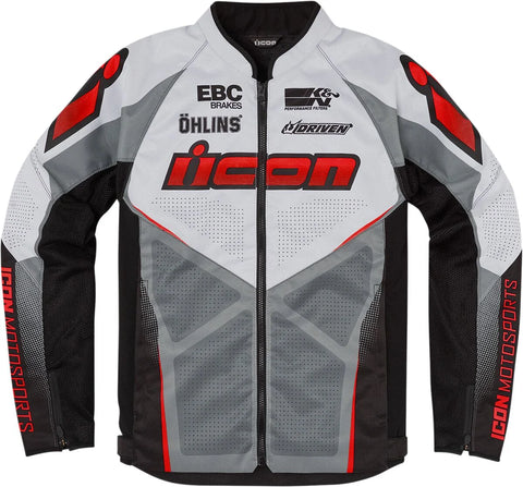 ICON Hooligan Ultrabolt Textile Jacket Red/Black/White