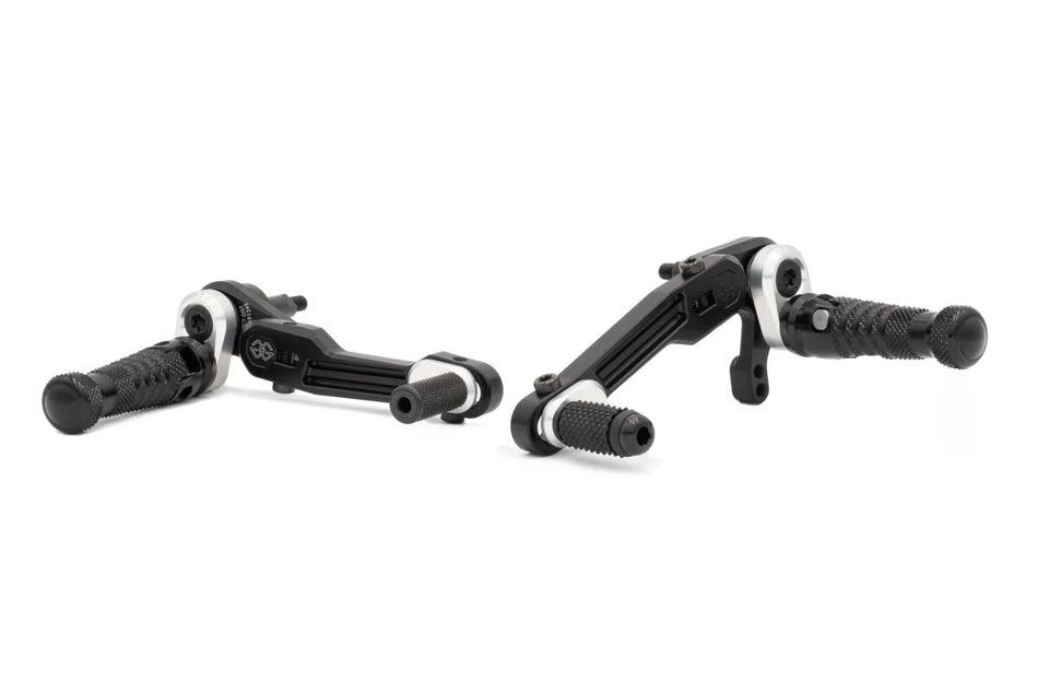 Gilles Tooling RCT10GT Adjustable Rearset Black/Silver (RCT10GT-D07-BS)