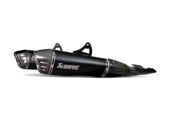 Akrapovic Slip-on Line Dual Muffler Black Titanium Carbon End Cap