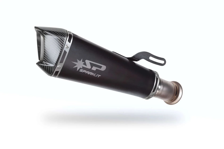 Spark Konix EVO Silencer Dark Style with Carbon End Cap, SS Pipe for Lateral Mounting, ECE