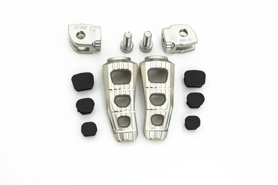 Gilles Tooling Touring Motorcycle Rider Footpegs Silver (RGK-500-UF20-SET-S)