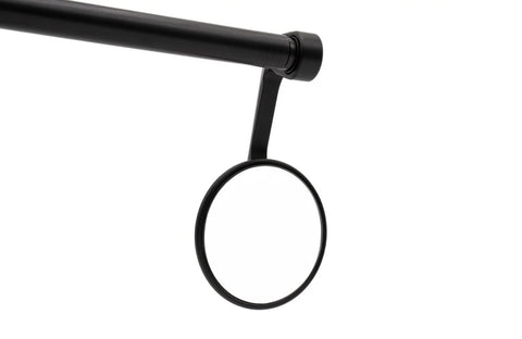Gilles Tooling MOON Round Motorcycle Bar End Mirror M12 Matt Black