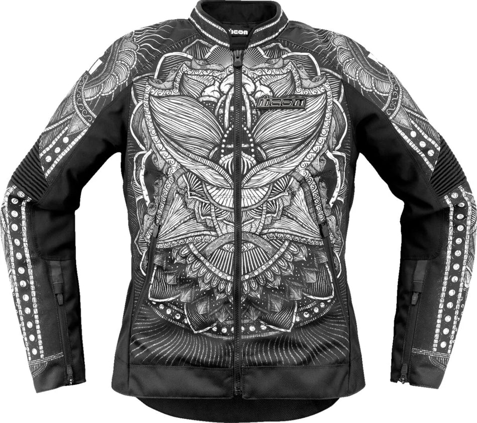 ICON Overlord 3 Noble Women's Textile Jacket Black/Grey/White