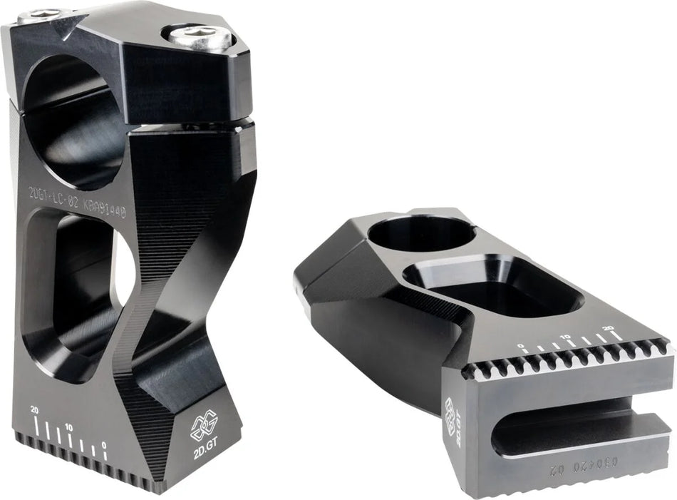 Gilles Tooling 2DGT Adjustable Handlebar Risers Black (2DGT-04-22-B)