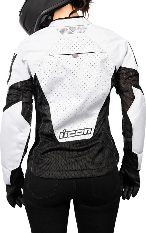 ICON Mesh AF Women's CE Textile Jacket Black/White