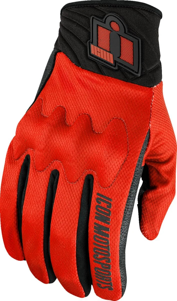 ICON Anthem 3 Textile Gloves Black/Red